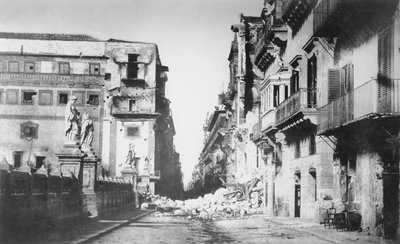 Barrikade von General Turr, Via Toledo in Palermo, Juni 1860 von Gustave Le Gray